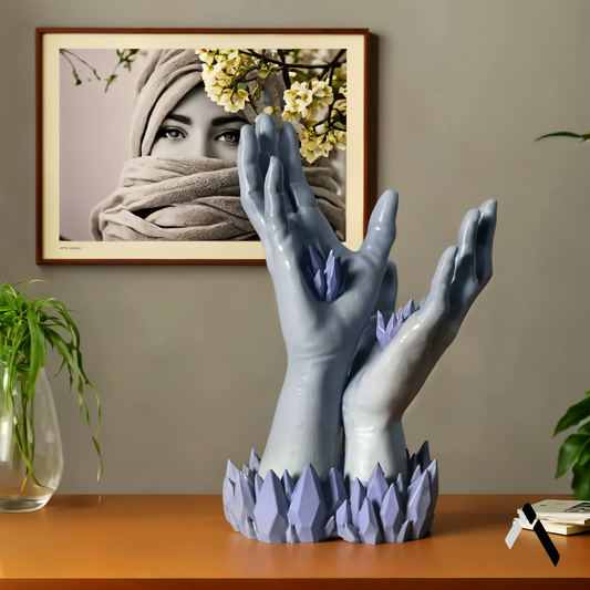 Crystal Hand Statue