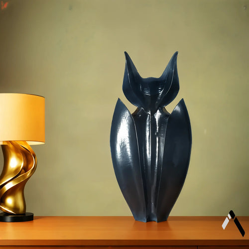 Abstract Bat Sculpture Dark Navy Gloss — Premium Statement Collectible India | Archadia Decors