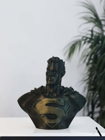 Black Superman Bust Sculpture Archadia