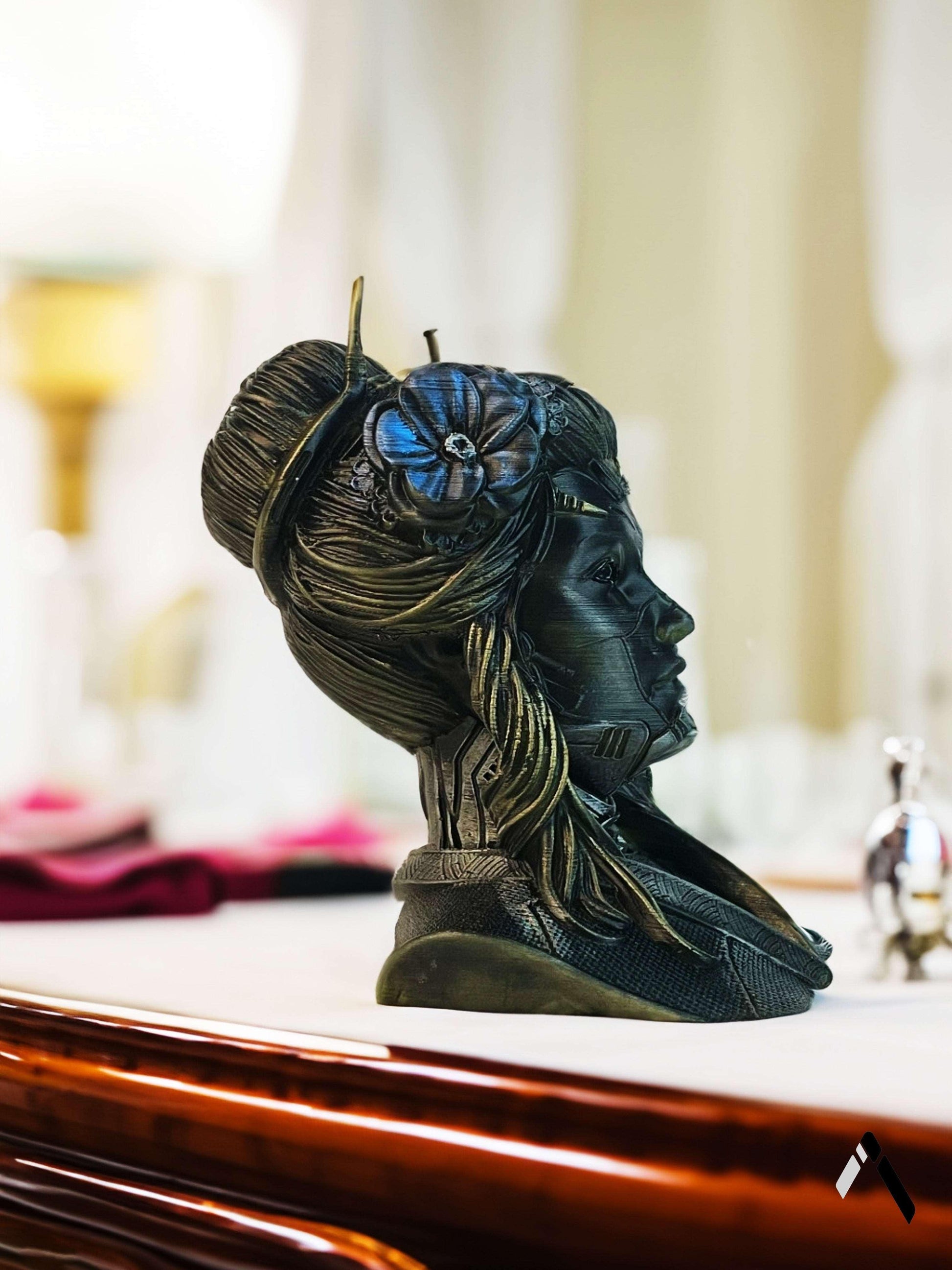 Geisha Bust Sculpture & Tabletop Decor. Archadia