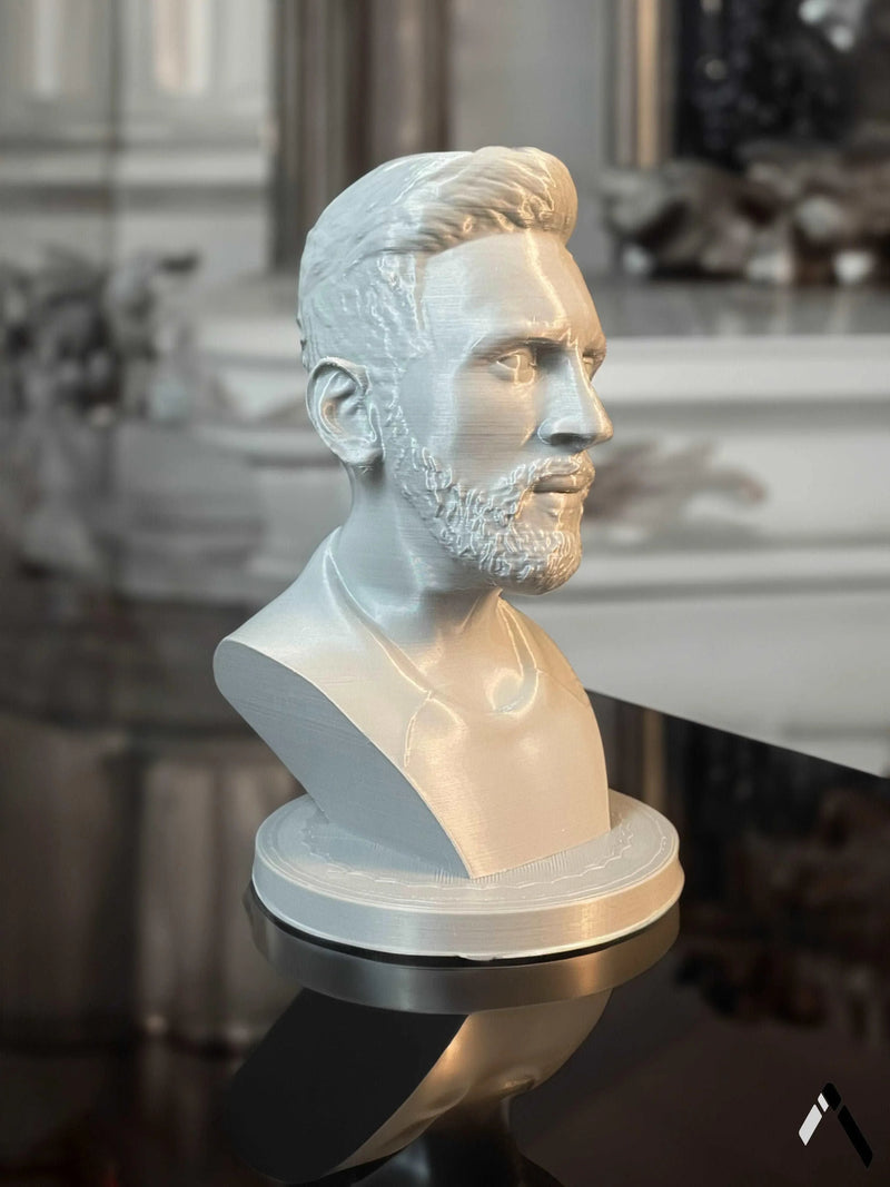 Messi Portrait Bust Matte White Football Legend — Collectible India | Archadia Decors