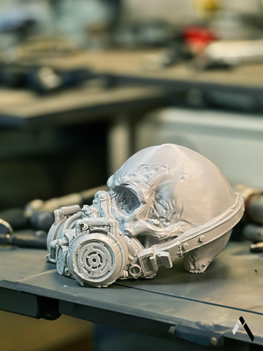 Skull Gas Mask Tabletop Decor - Grey Archadia