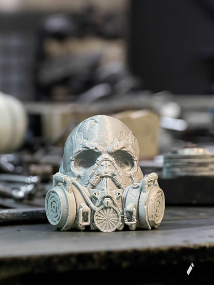 Skull Gas Mask Tabletop Decor - Grey Archadia