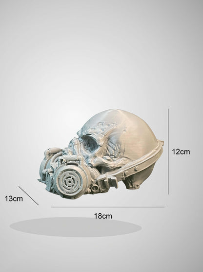 Skull Gas Mask Tabletop Decor - Grey Archadia