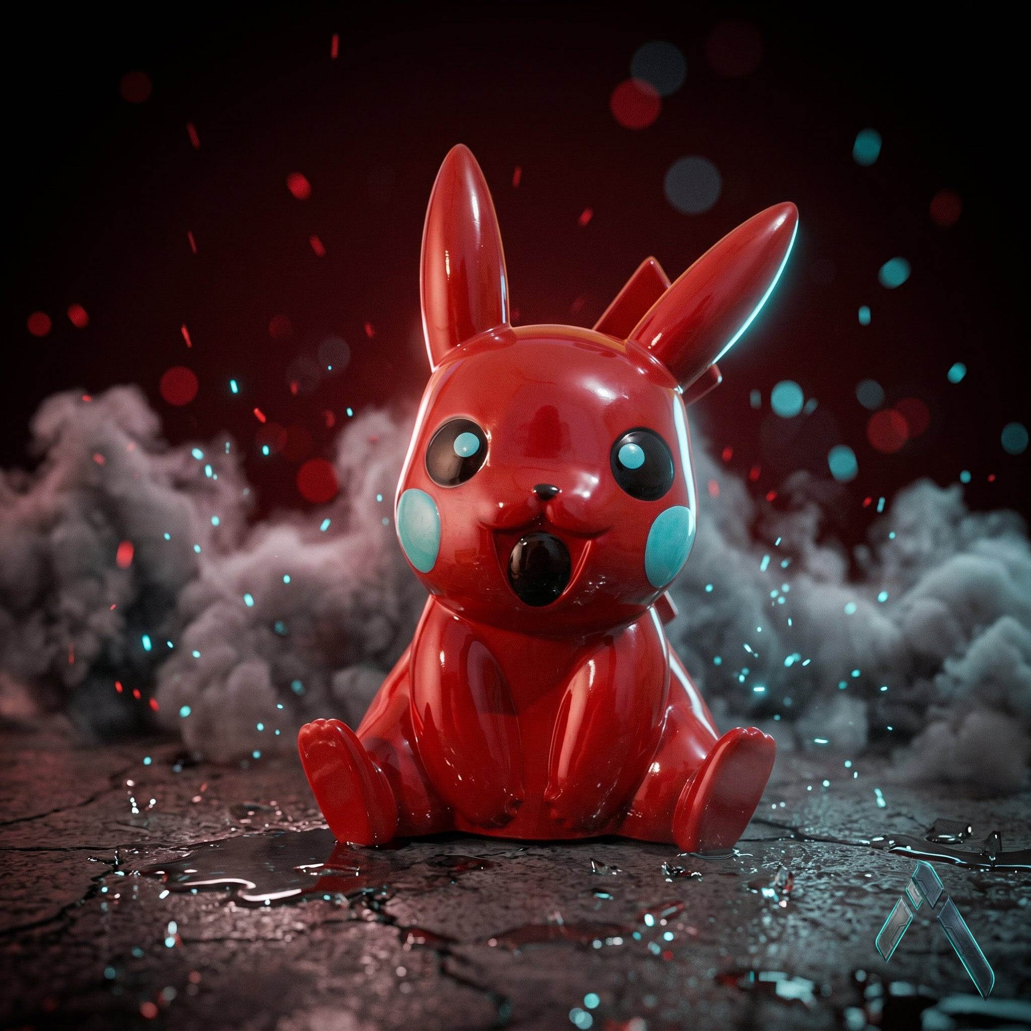 Pikachu Remix Sculpture Crimson Red Gloss Limited Edition — Pokemon Collectible India | Archadia Decors