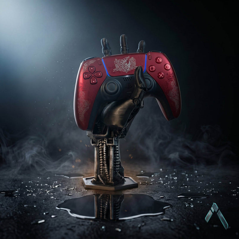 Robotic Hand Controller Stand Matte Black — Gaming Desk Collectible India | Archadia Decors