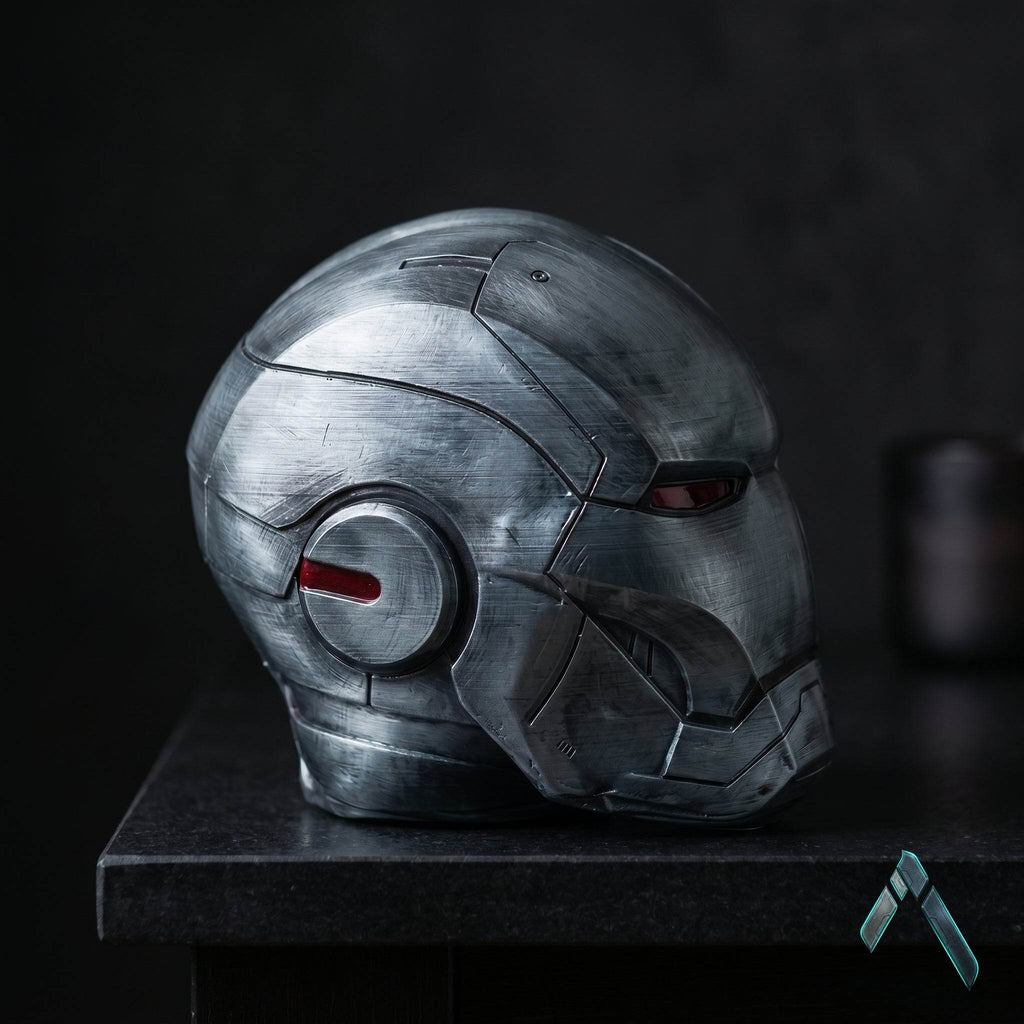 War Machine Helmet Sculpture | Battle-Worn Steel Finish | Marvel Collectible India