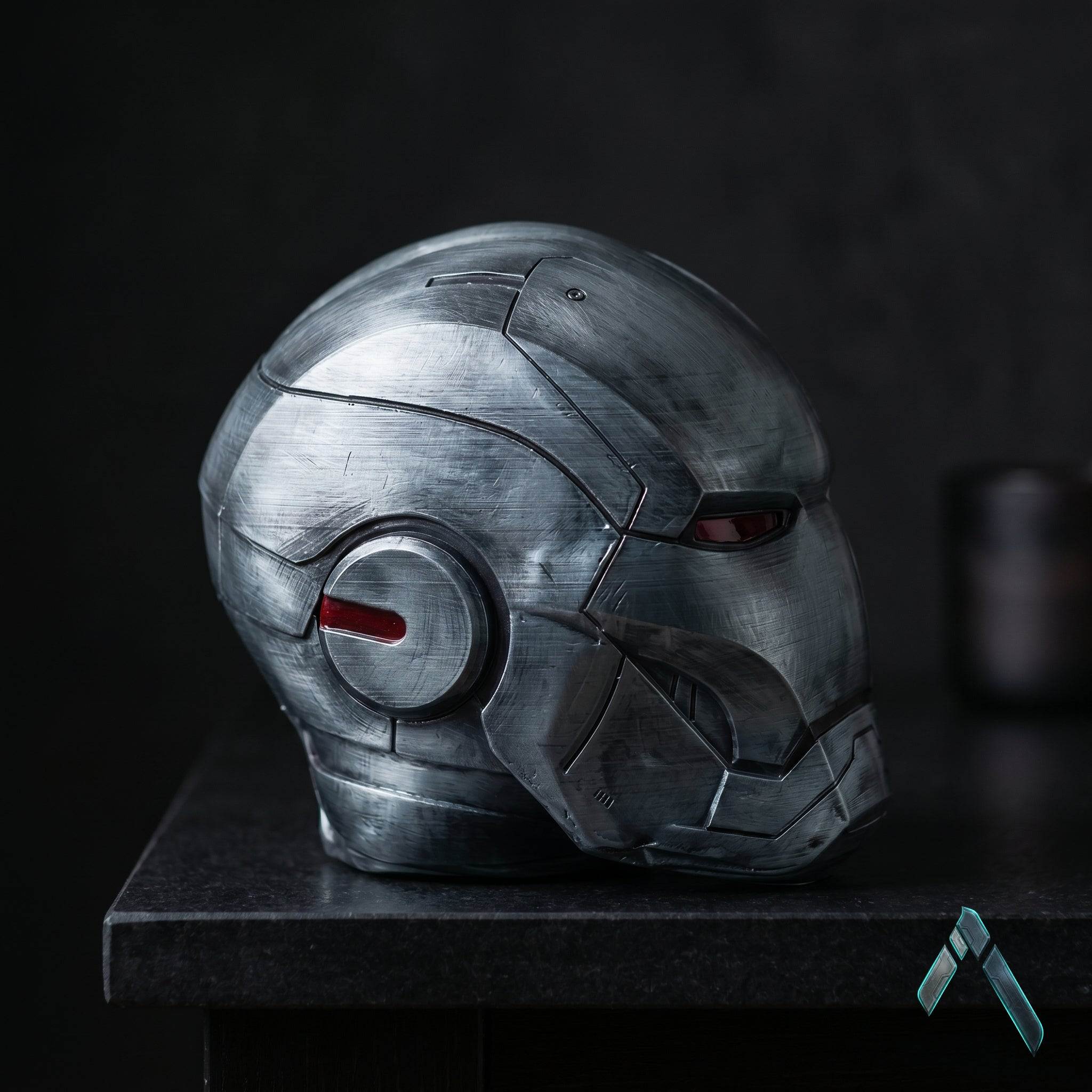 War Machine Helmet Sculpture | Battle-Worn Steel Finish | Marvel Collectible India
