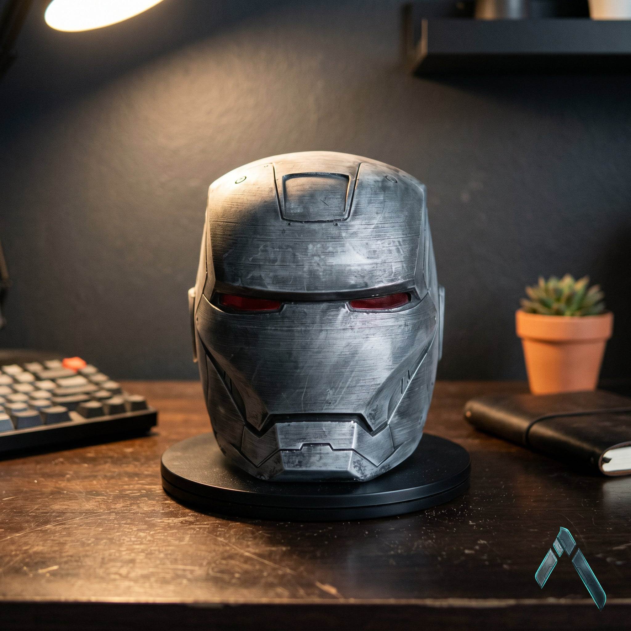 War Machine Helmet Sculpture | Battle-Worn Steel Finish | Marvel Collectible India