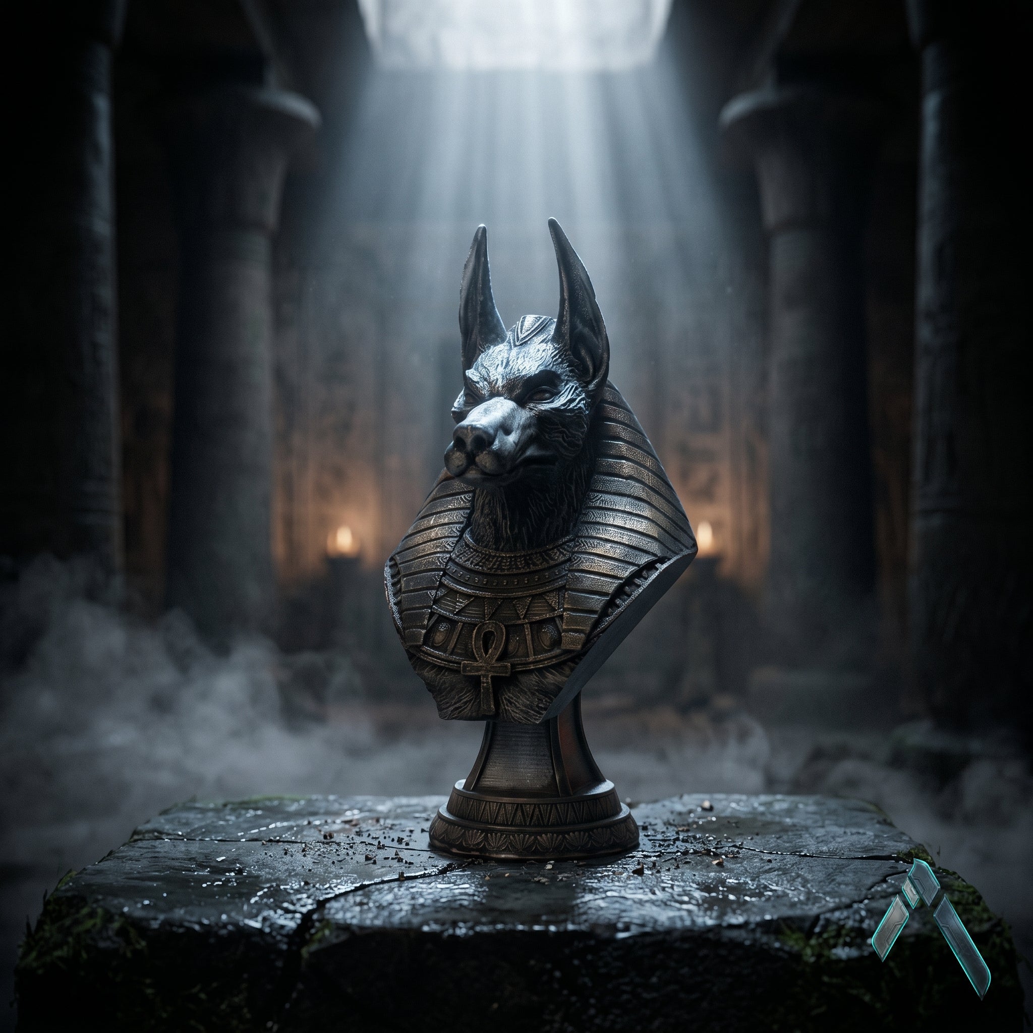 Anubis Bust Sculpture Dark Bronze Egyptian God — Mythology Collectible India | Archadia Decors