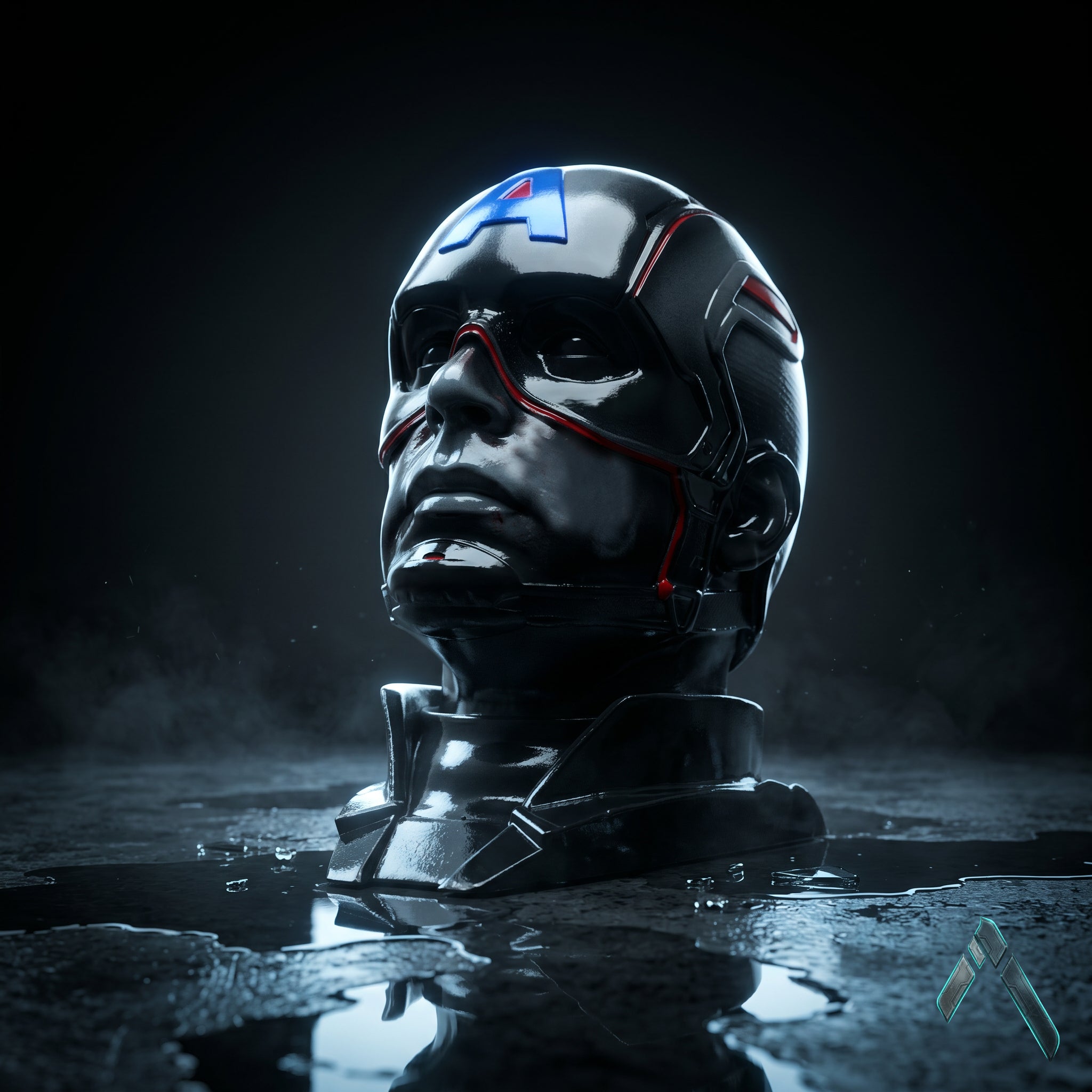 Captain America Helmet Head Bust Matte Resin — Marvel Collectible India | Archadia Decors
