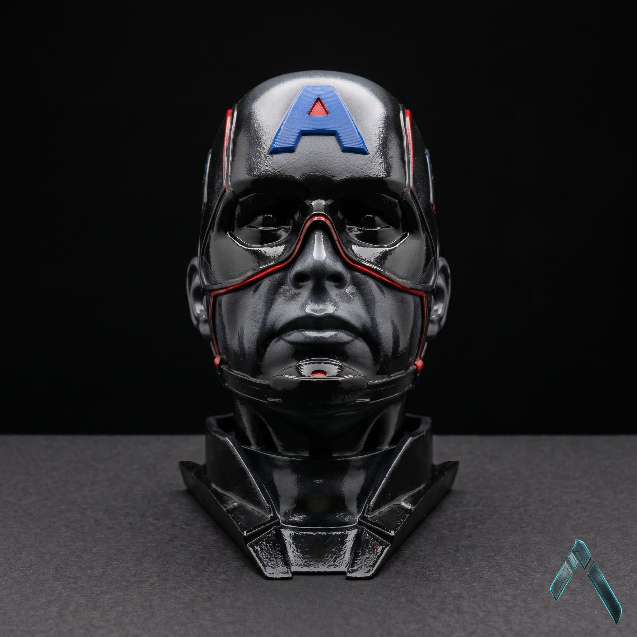 Captain America Helmet Head Bust | Matte Resin Marvel Collectible | Archadia