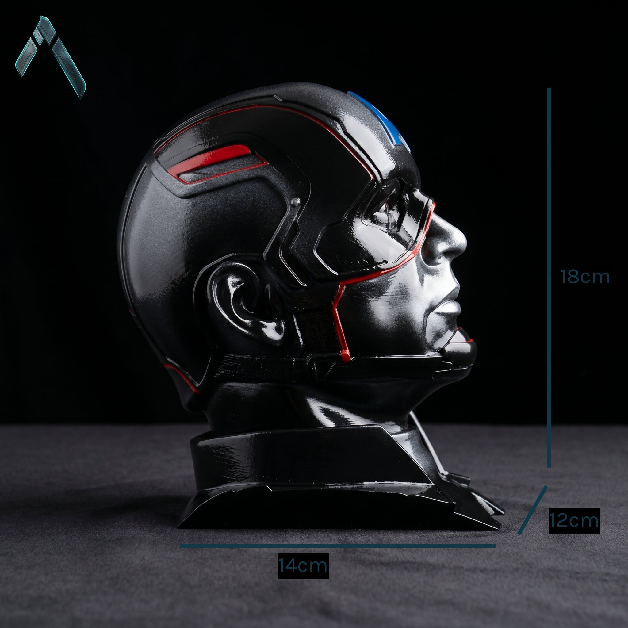 Captain America Helmet Head Bust | Matte Resin Marvel Collectible | Archadia