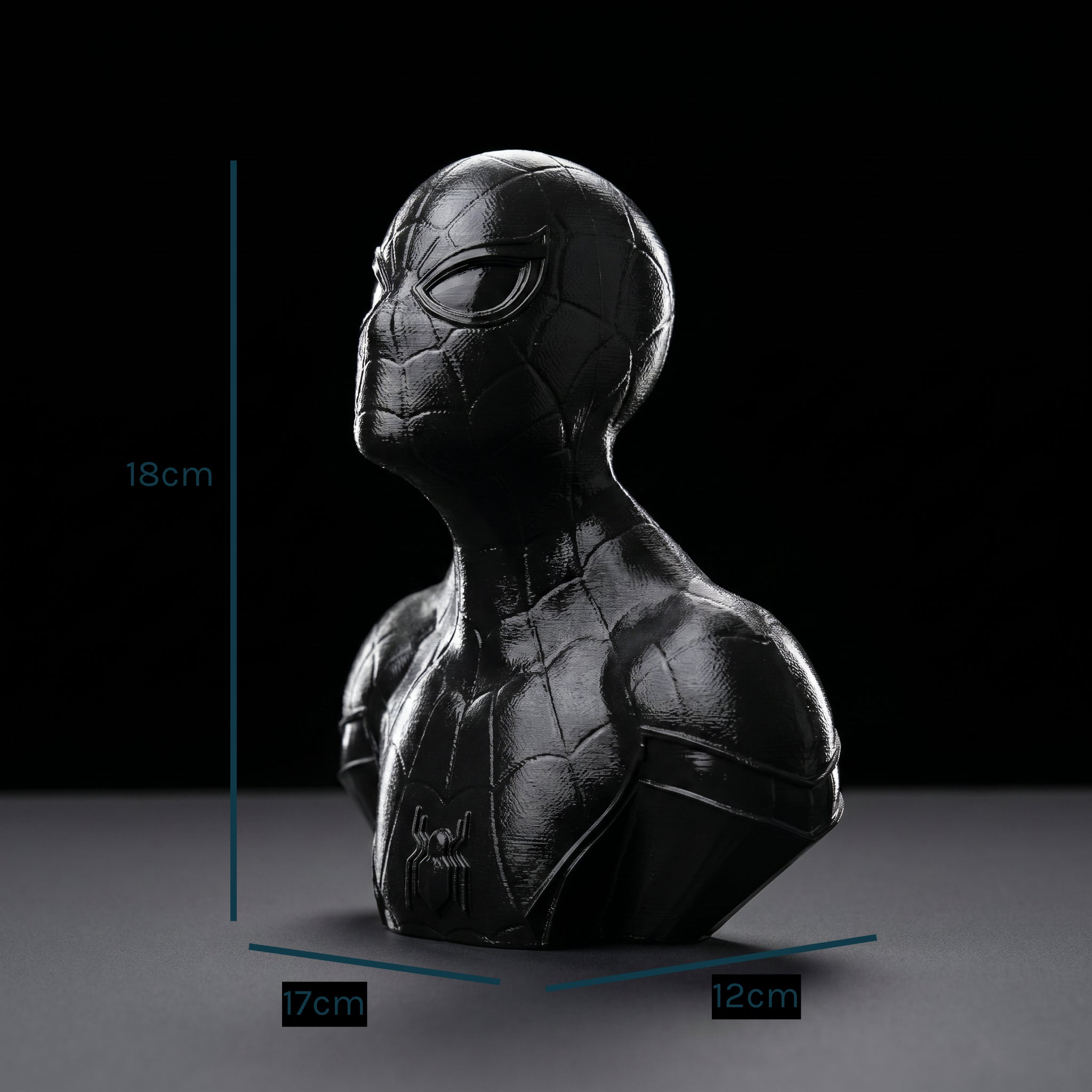 Spider-Man Black Suit Bust Sculpture Dark Web Noir Collectible | Archadia